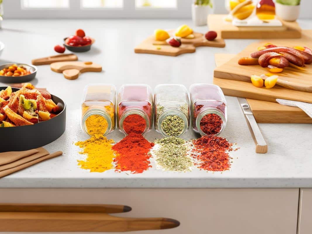 square glass spice jar